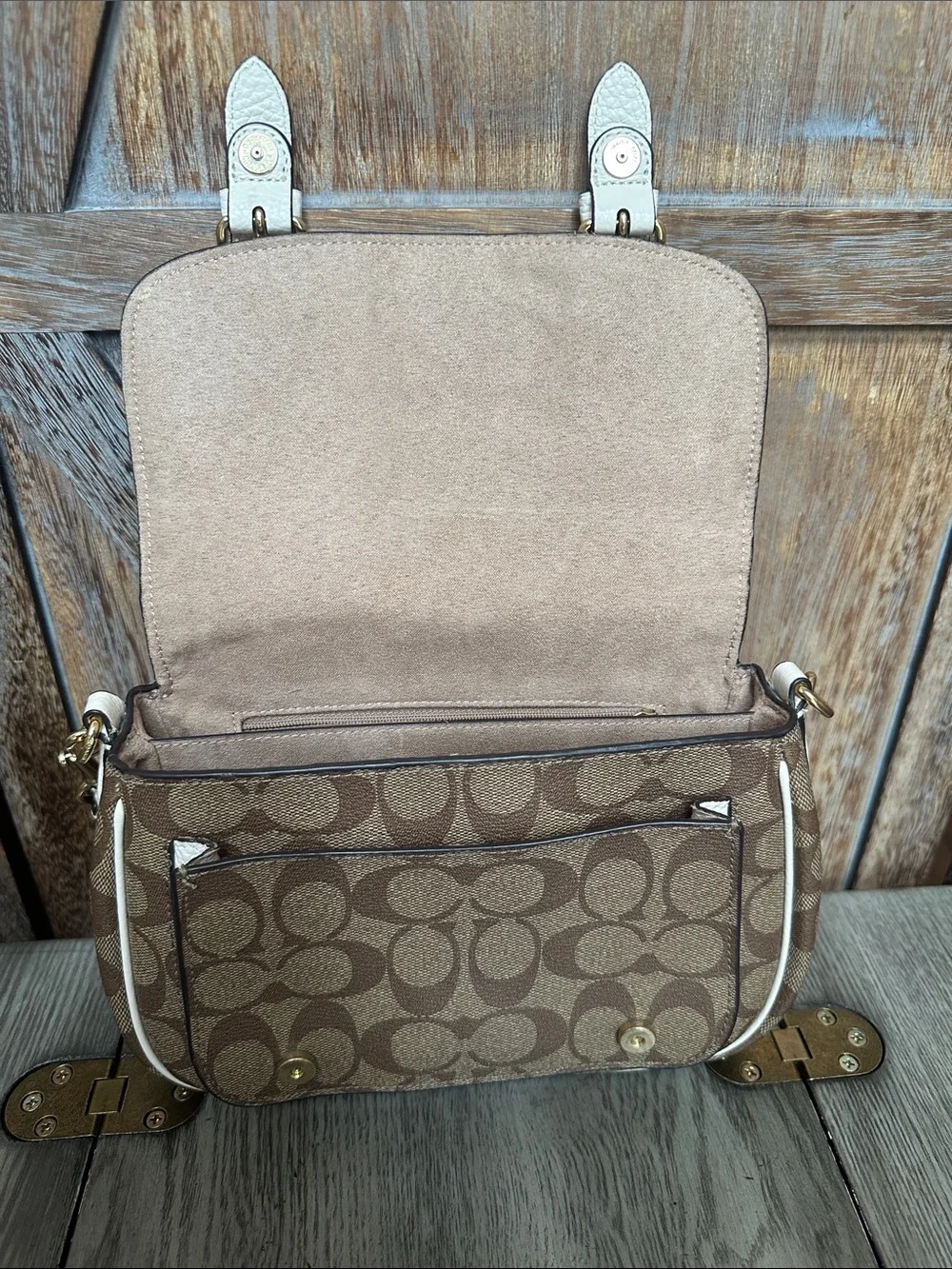Coach C6781 Lucy Crossbody Signature Canvas in Khaki/Chalk